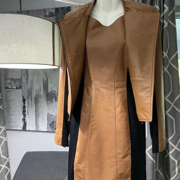 chinese dress ladies Vakko Eggplant Leather Set S/M